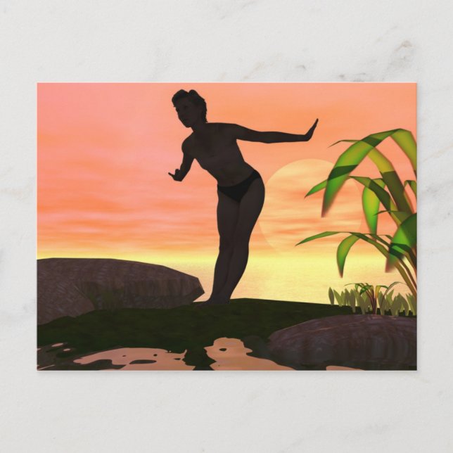 Morning Swim Postcard (Front)