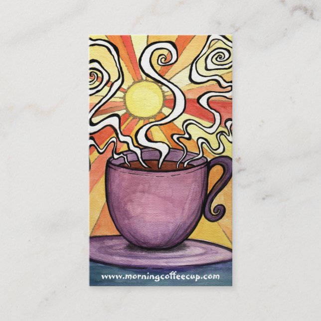 Morning swirl sun Coffee Cup House Business Card (Front)