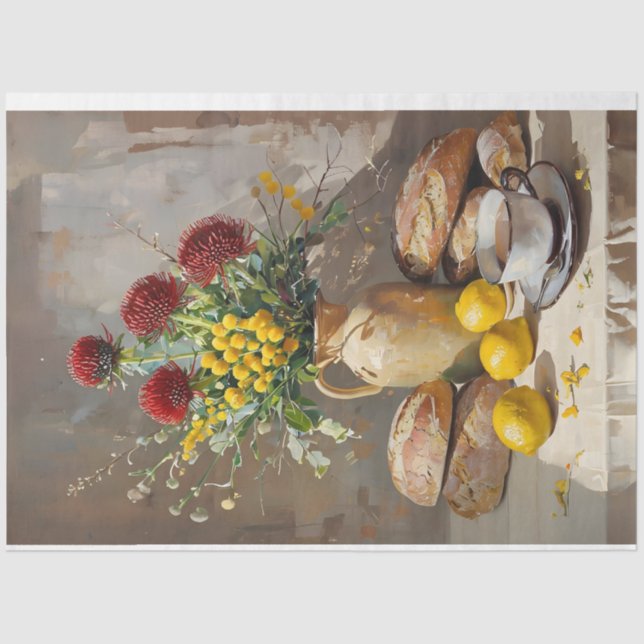 Morning Tea Australian Natives  Decoupage Paper (Front)