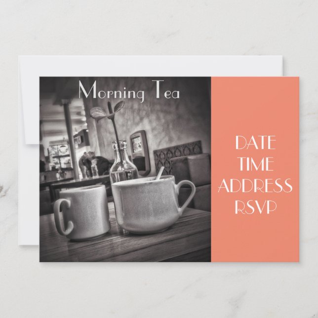 Morning Tea cafe party Invitation (Front)