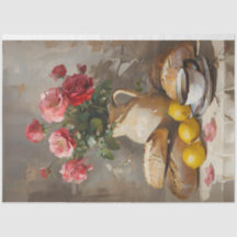Morning Tea With Roses Decoupage Tissue Paper