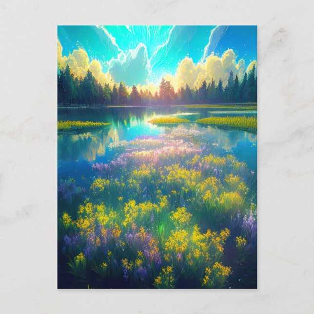 Morning Unfolding over the Beautiful Swamp Postcard (Front)