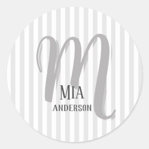 Morning Vibe Personalized Monogram Classic Round Sticker