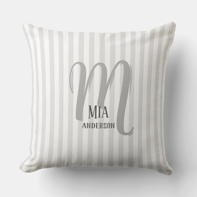 Morning Vibe Personalized Monogram Throw Pillow (Front)