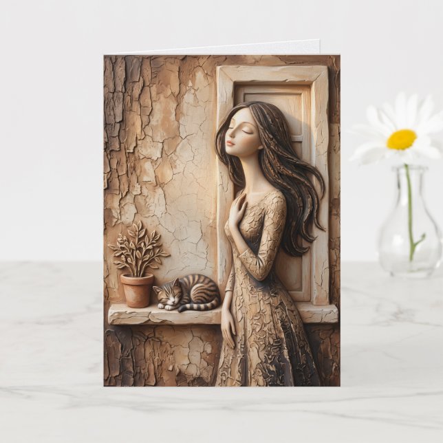  Morning Window Greeting Card  Quiet Studio (Small Plant)