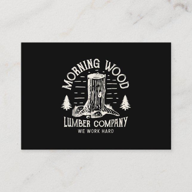 Morning Wood T Lumber Company  Camping Carpenter. Enclosure Card (Front)