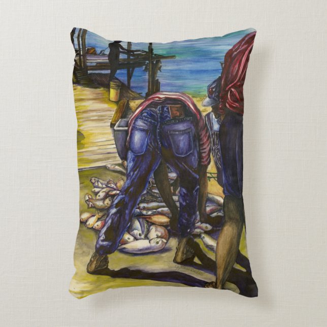 Morning's Catch, Harbour Island Decorative Pillow (Front(Vertical))