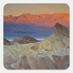Mornings first light on  Zabriskie Point and Square Sticker