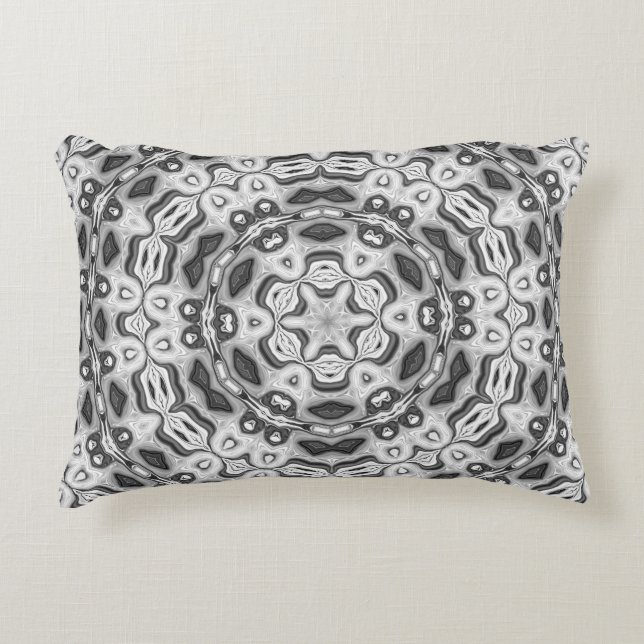 Moroccan african ethnic dark pattern kaleidoscope accent pillow (Front)