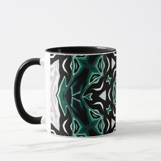 Moroccan african ethnic dark pattern kaleidoscope mug (Left)