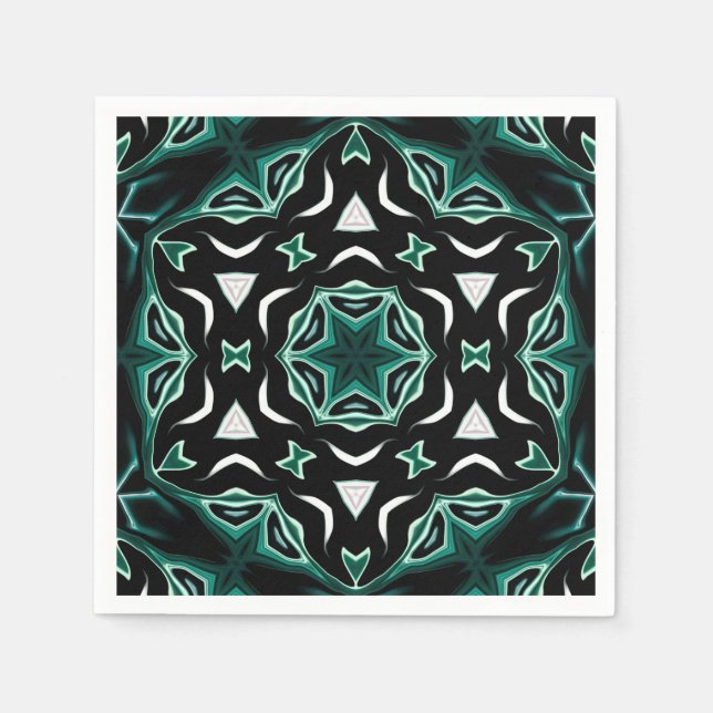 Moroccan african ethnic dark pattern kaleidoscope napkin (Front)