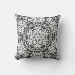 Moroccan african ethnic dark pattern kaleidoscope throw pillow