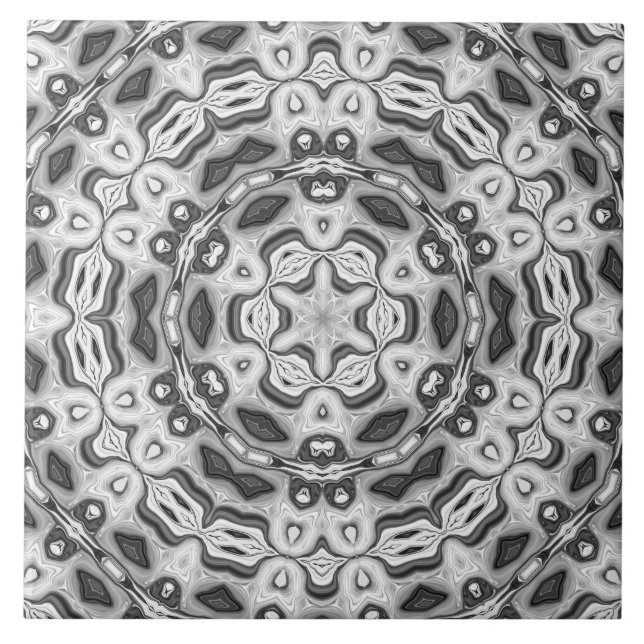 Moroccan african ethnic dark pattern kaleidoscope tile (Front)
