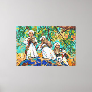 Moroccan Ahwash Amazigh Folk Art Canvas Print