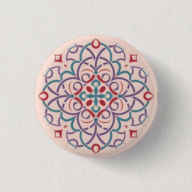 Moroccan Andalusian mosaic 1 Inch Round Button (Front)