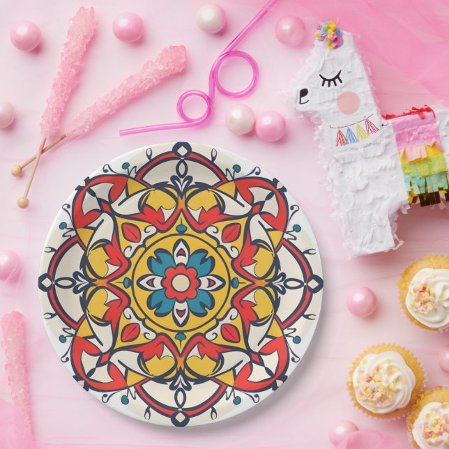 Moroccan Andalusian mosaic Paper Plate (Party)