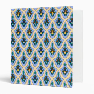 Moroccan Arabic tracery pattern in blue and yellow Binder