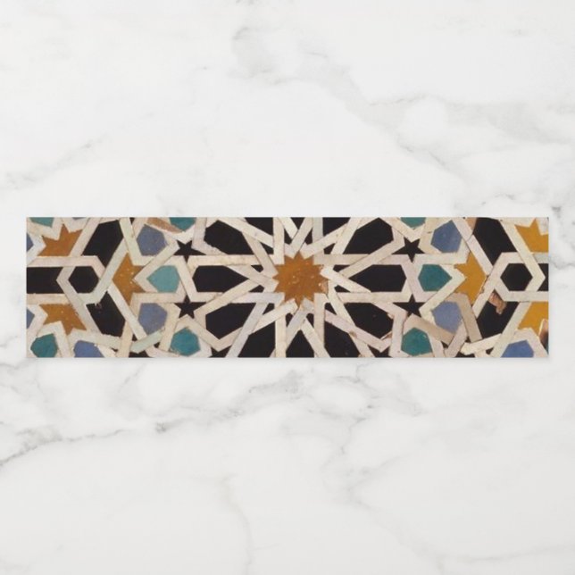 moroccan art design water bottle label (Single Label)