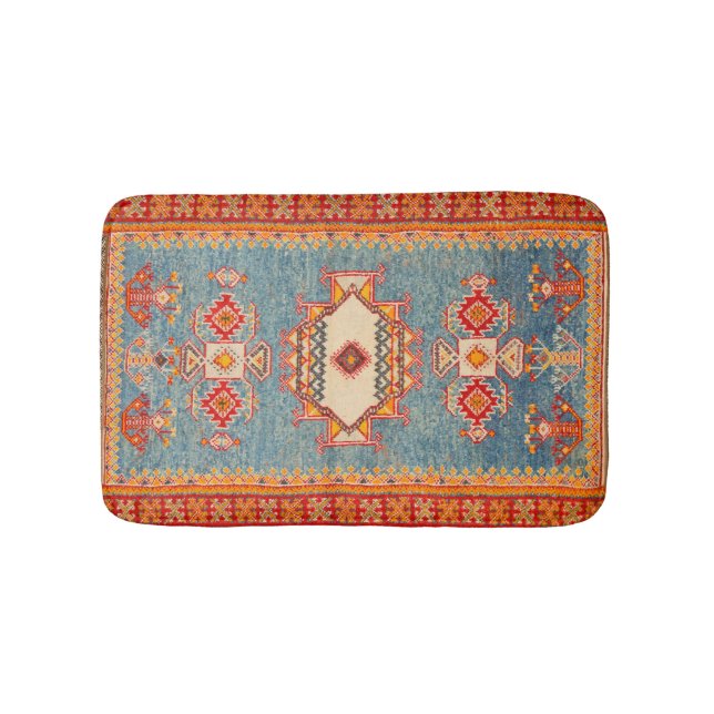 Moroccan Baby Blue  Bath Mat (Front)