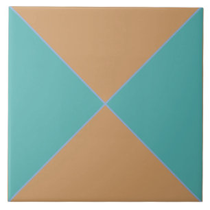 Moroccan blue and terracotta diamond pattern tile