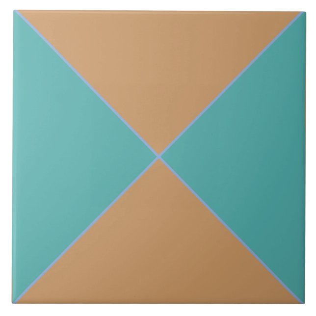 Moroccan blue and terracotta diamond pattern tile (Front)