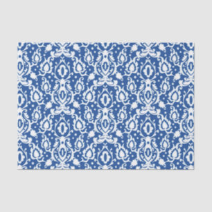Moroccan Blue and White Casbah Damask Tissue Paper