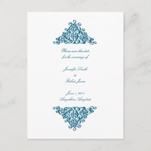 Moroccan Blue Save the Date Postcard