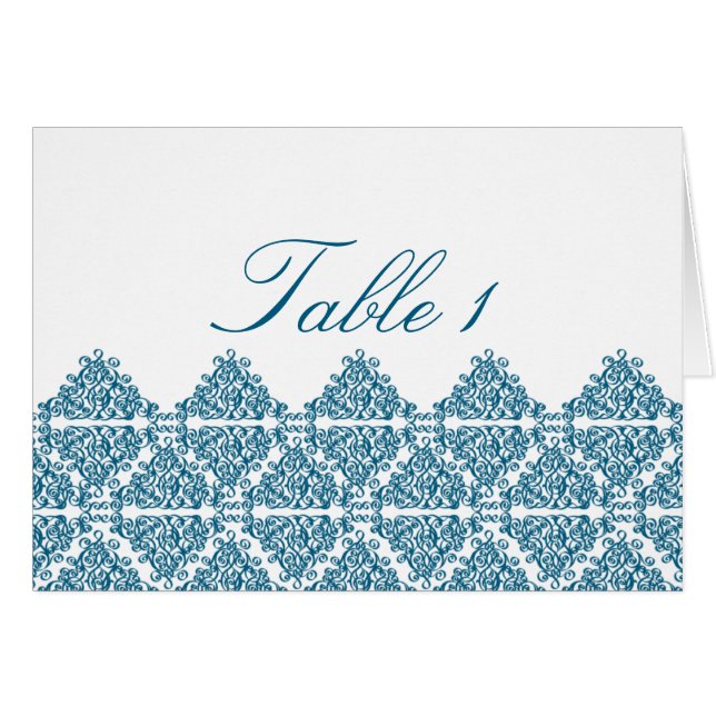 Moroccan Blue Table Number Card (Front Horizontal)