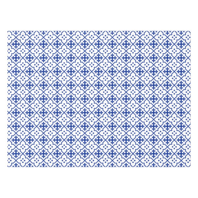 Moroccan Blue Tablecloth (Front (Horizontal))
