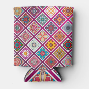 Moroccan Bohemian Mandala Tiles Can Cooler
