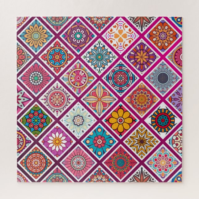 Moroccan Bohemian Mandala Tiles Jigsaw Puzzle (Vertical)