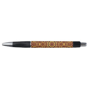Moroccan Boho Red Gold Abstract Pattern Pen