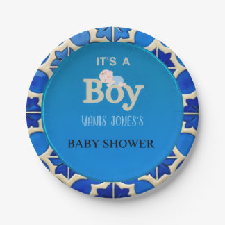 Moroccan Boy Baby Shower  Paper Plate