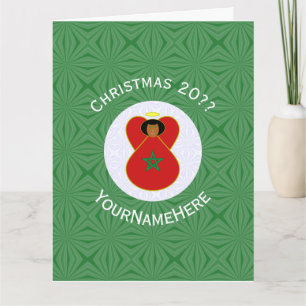 Moroccan Christmas Angel Flag Personalized Card