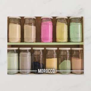 Moroccan Colour Pigments In The Souks Of Marrakesh Postcard