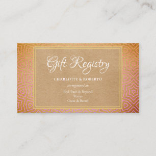 Moroccan Desert Chic Wedding Gift Registry Enclosure Card