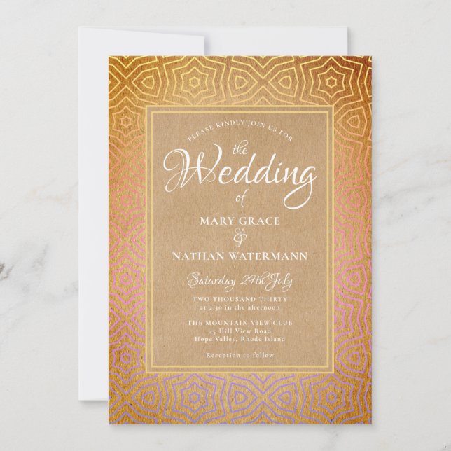 Moroccan Desert Chic Wedding Invitation (Front)