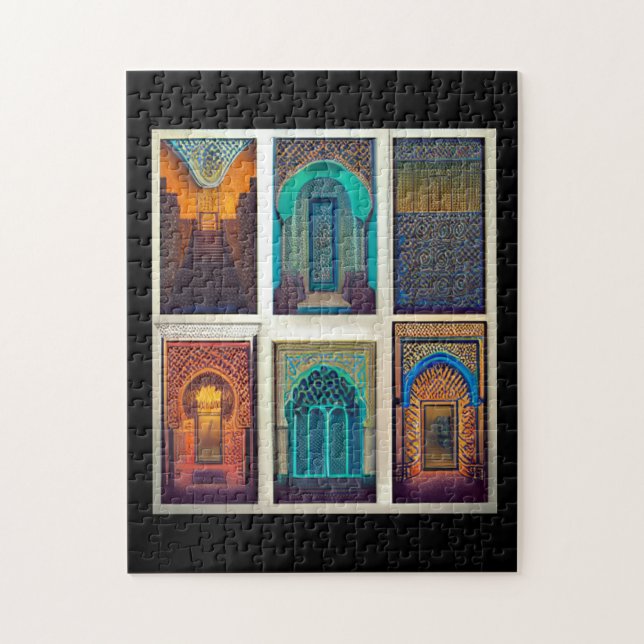 Moroccan designs arches colourful  jigsaw puzzle (Vertical)