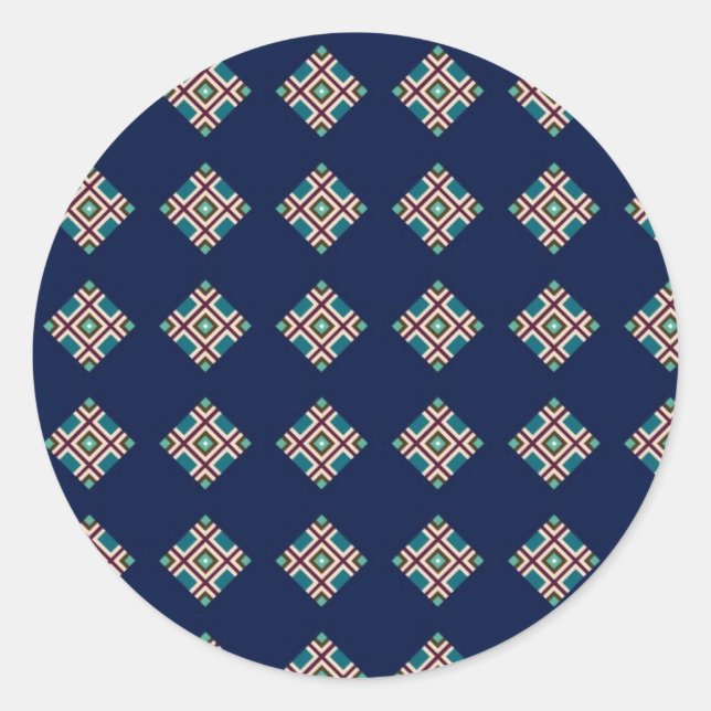 Moroccan Diamond Classic Round Sticker (Front)