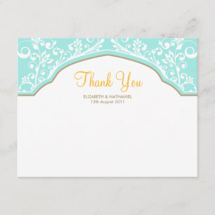 Moroccan Dream Thank You Note Card Blue/Orange