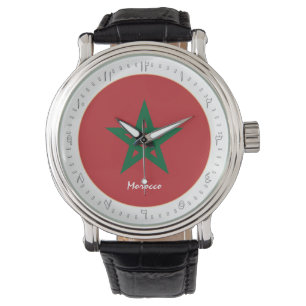 Moroccan Flag & Morocco fashion, Arabic No /design Watch