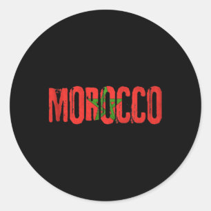 Moroccan Flag Morocco Soccer Jersey For Men Women Classic Round Sticker