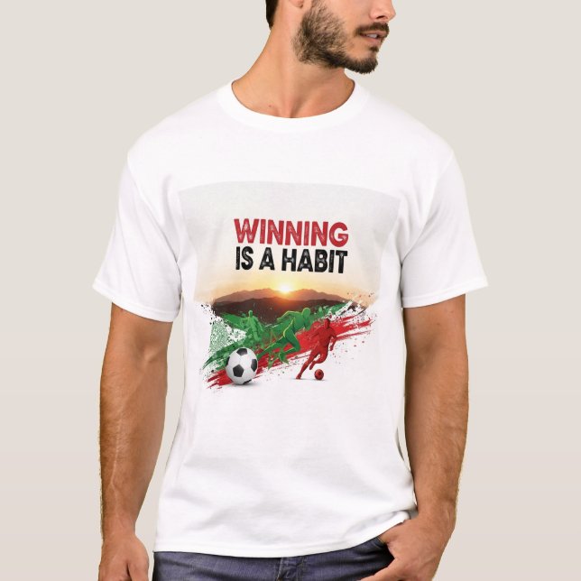 Moroccan Flag Motivation & Champion Mindset Design T-Shirt (Front)