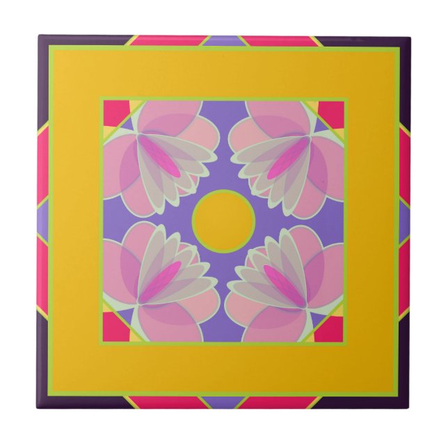 moroccan floral ceramic tile (Front)