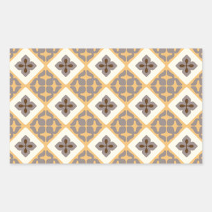 Moroccan Floral Tile Pattern Apricot Mauve Sticker