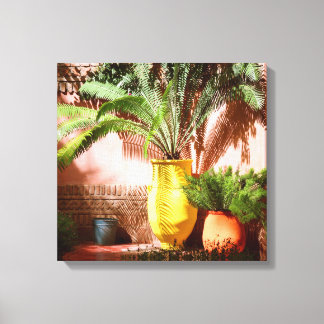 Moroccan garden - fern in yellow pot canvas print