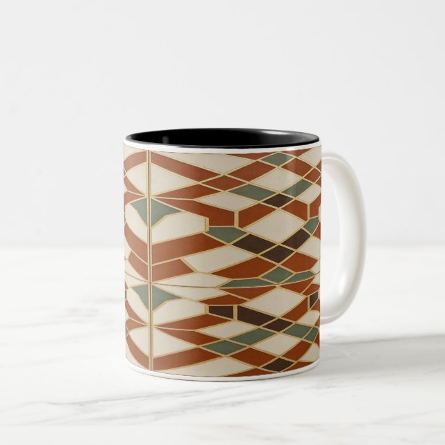 Moroccan Geometric Tile Pattern Mug (Front Right)