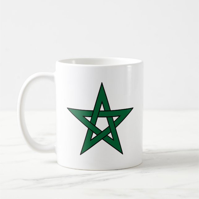 Moroccan Green Five-Pointed Star Mug (Left)
