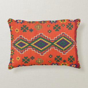 Moroccan Harmony in Orange Accent Pillow