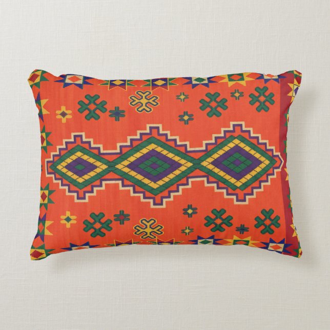 Moroccan Harmony in Orange Accent Pillow (Front)